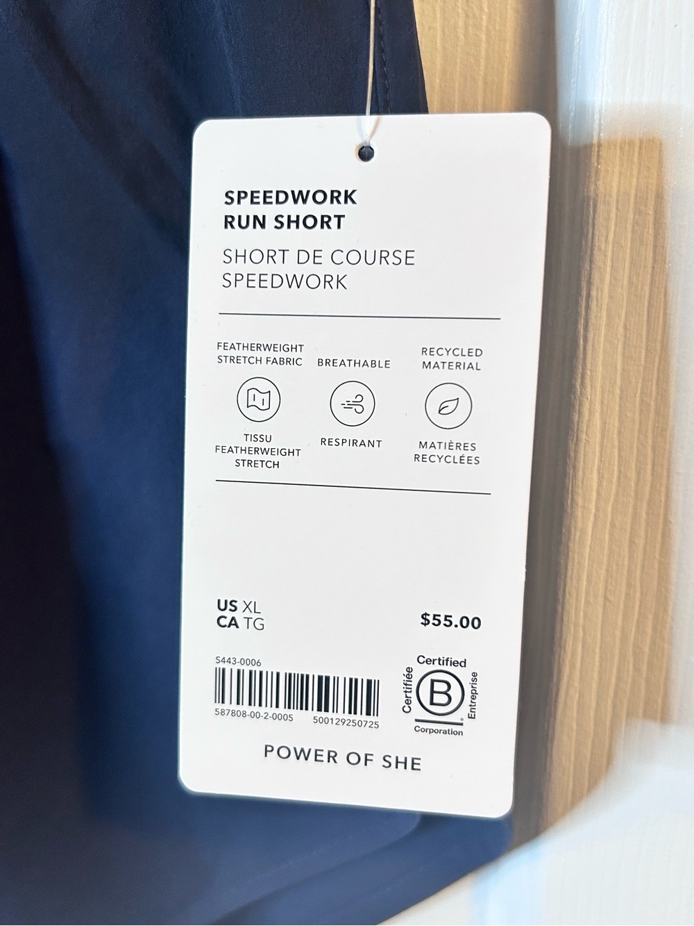 NWT ATHLETA Speedwork Mid Rise 2 1/2" Run Short- Navy - Picture 12 of 16